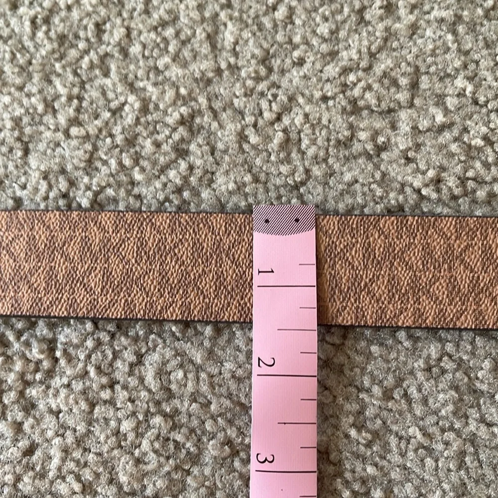 Michael Kors Reversible Women’s Belt Gold Buckle Signature MK Brown & Luggage.